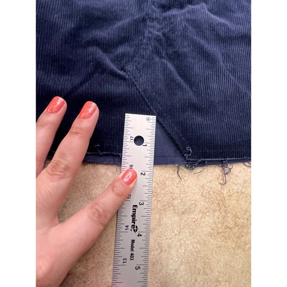Lulus Skirt Womens Small Dark Blue Corduroy Mini Skirt A-Line with pockets - Picture 9 of 9